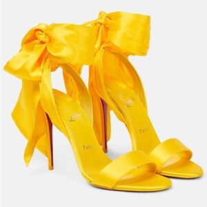Christian Louboutin Bright Yellow Satin Heels